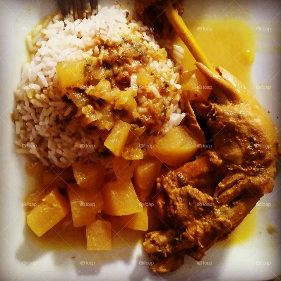 colombo of chicken. cook