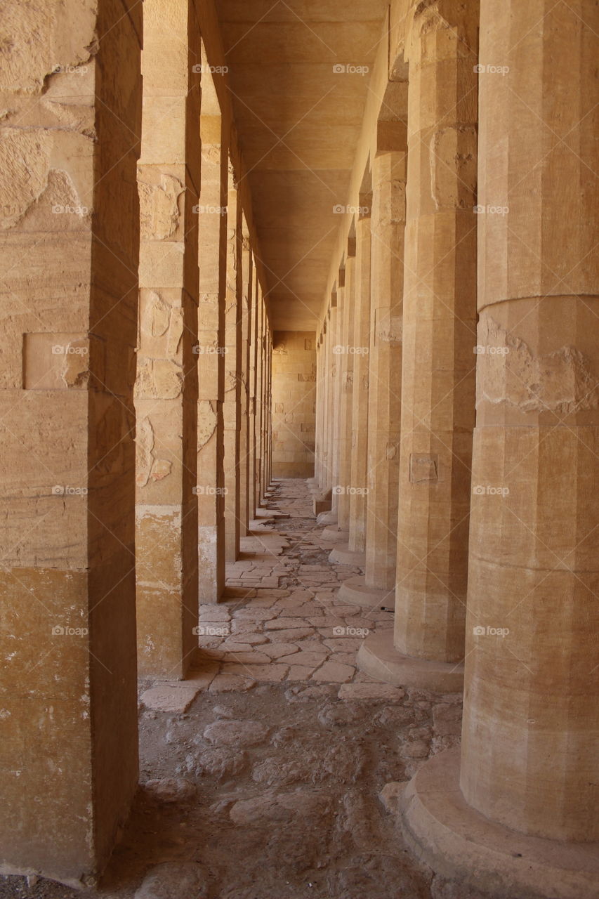 Pillars in Hatshepsut Temple at Luxor, Egypt