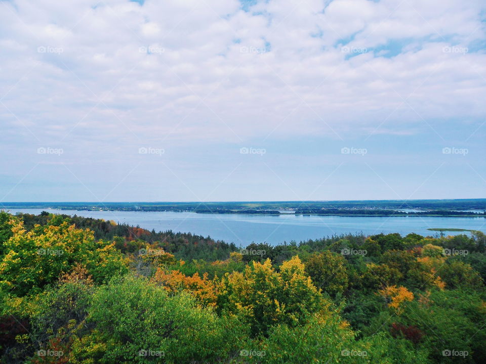 boundless water spaces of the Dnieper River in Ukraine