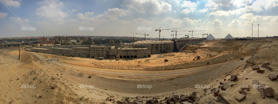 Grand egyptian museum construction site