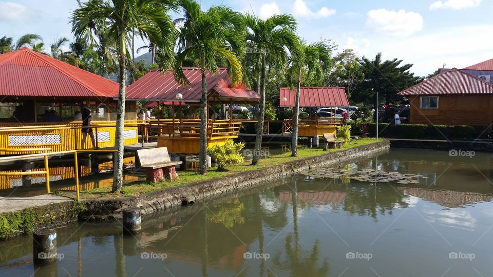 restaurant on a pond in the Phillipine Islands