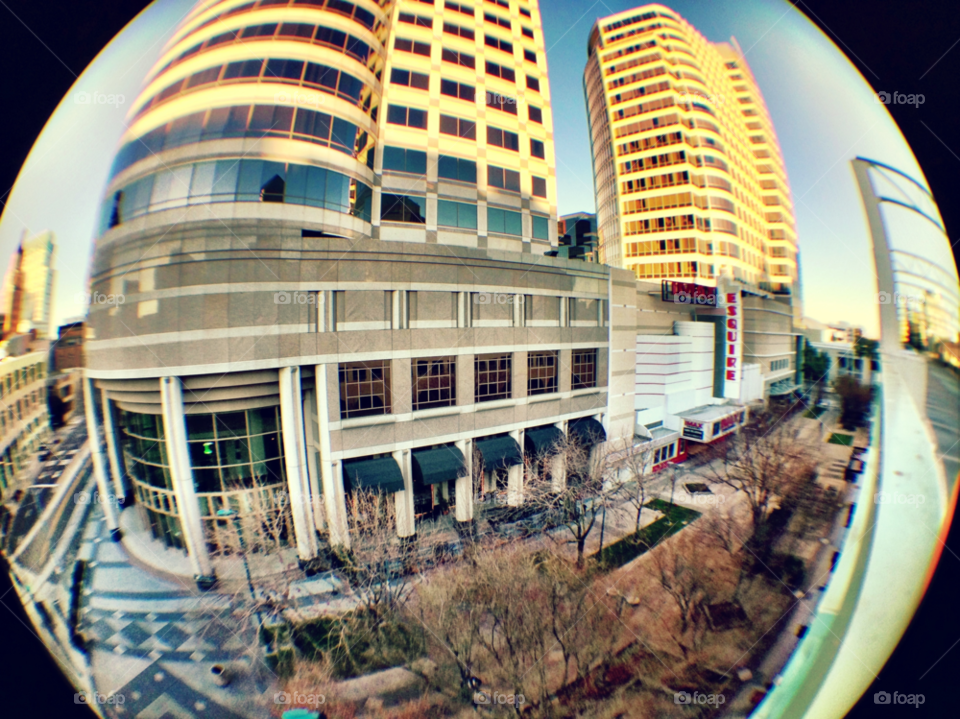 buildings evening california fisheye by gene916