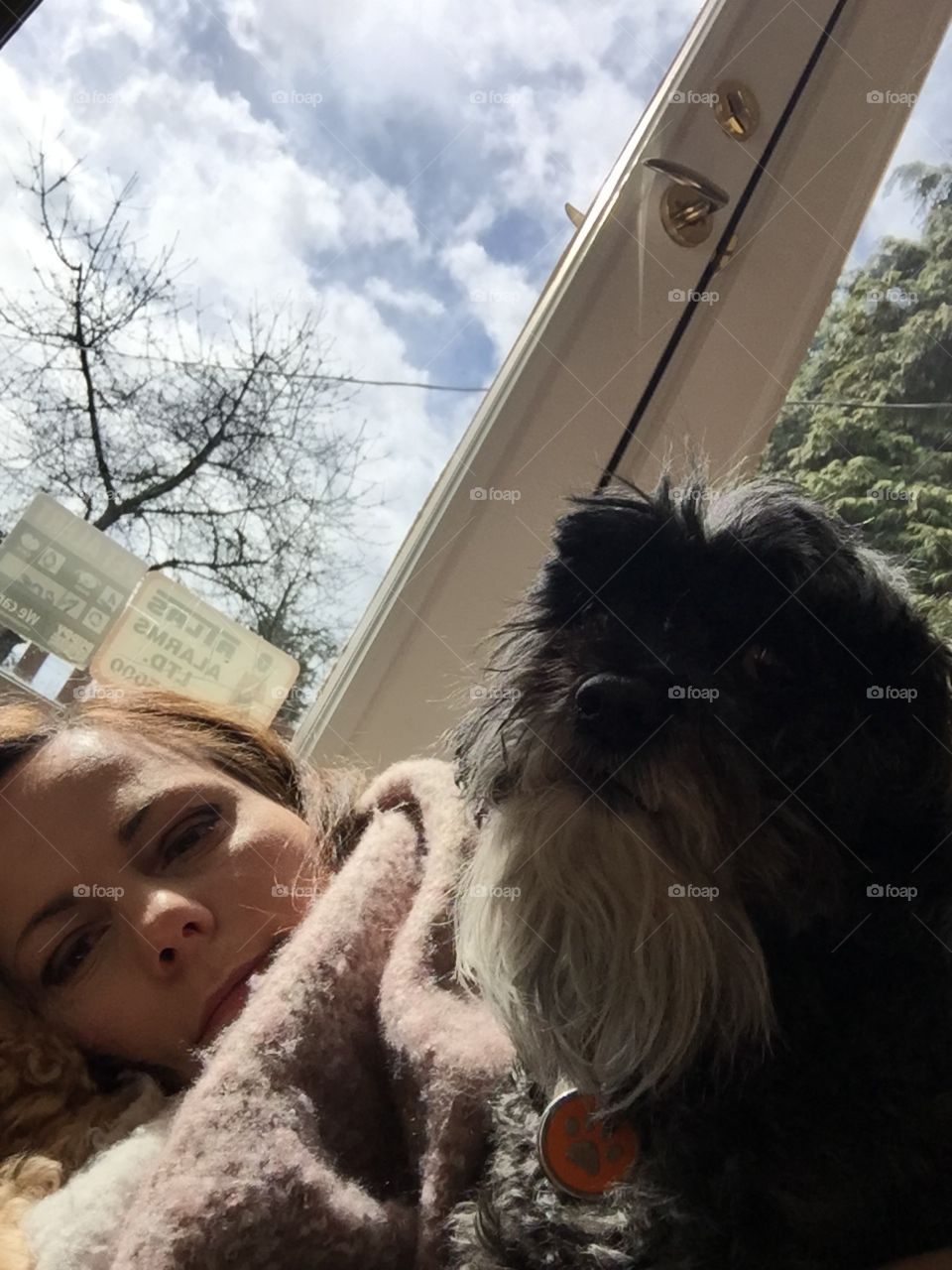 Cuddles galore when on the floor with a particularly expressive dog who loves to take selfies.