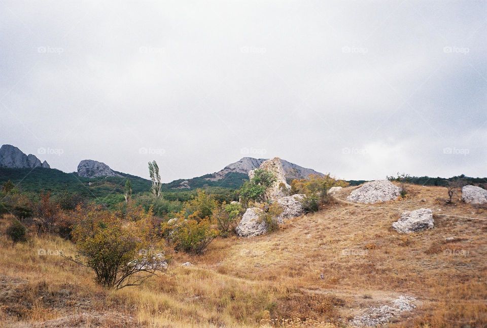 Mountain fall landscape film photo