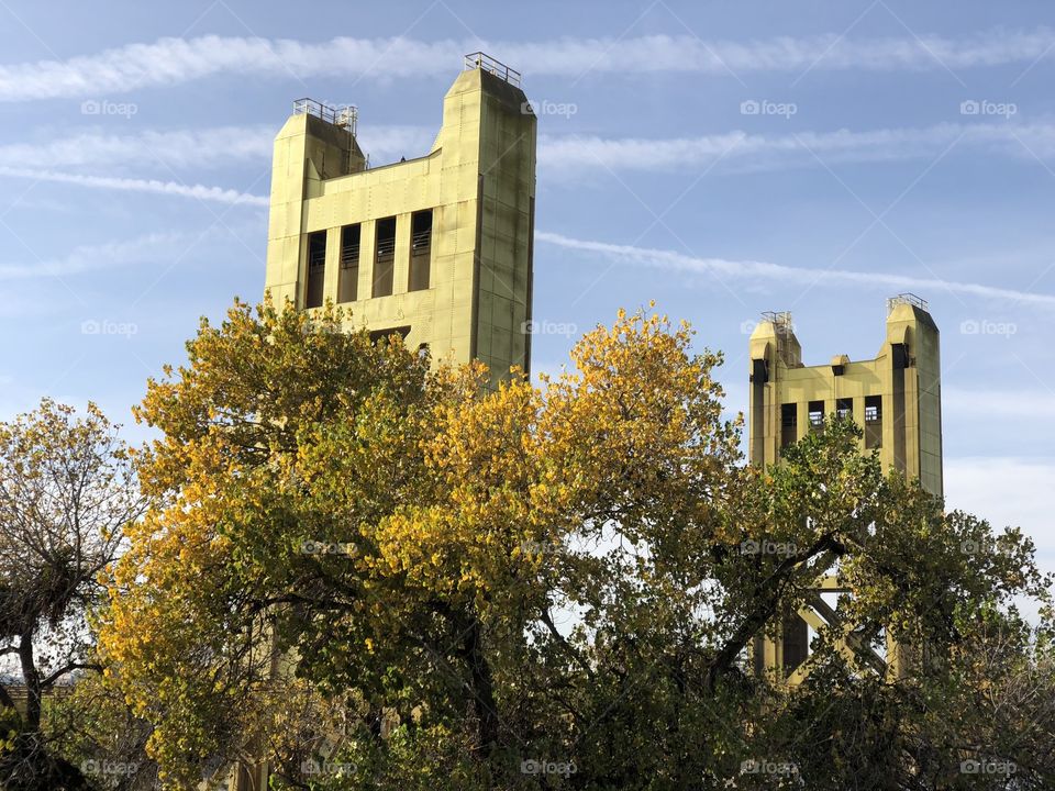 Bridge towers from Old Sacramento