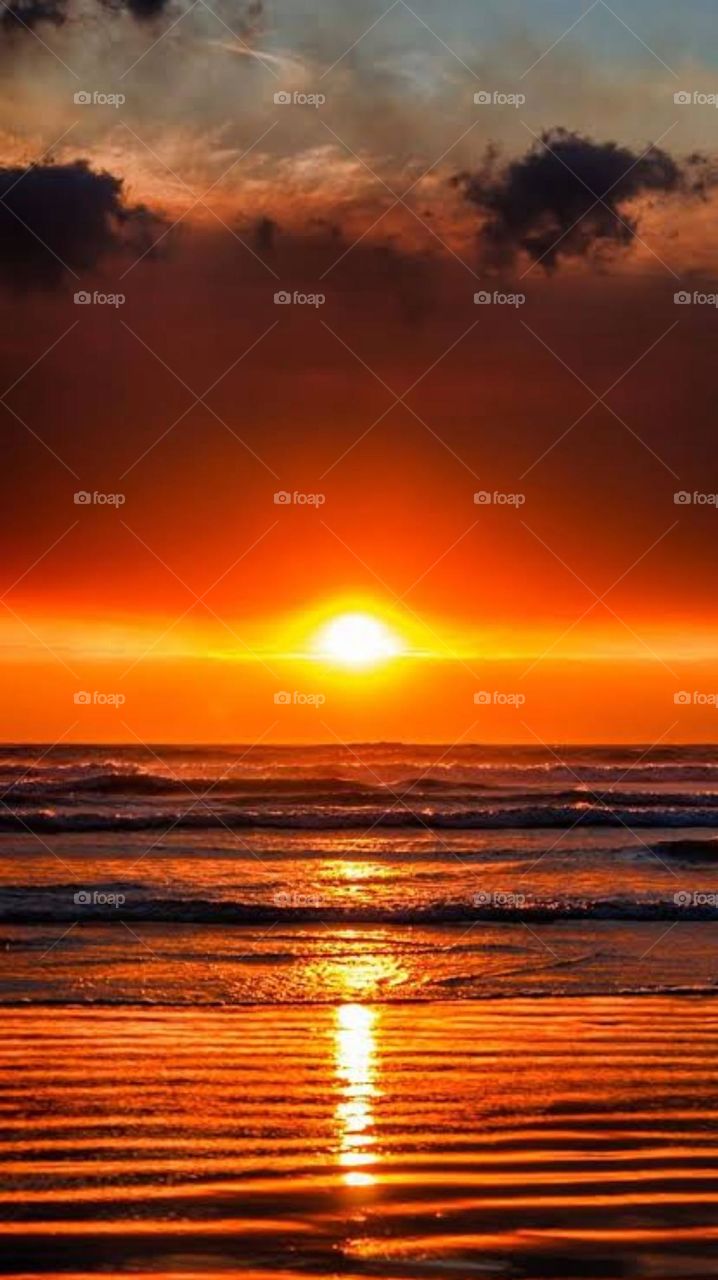 Beautiful sunset on a beach