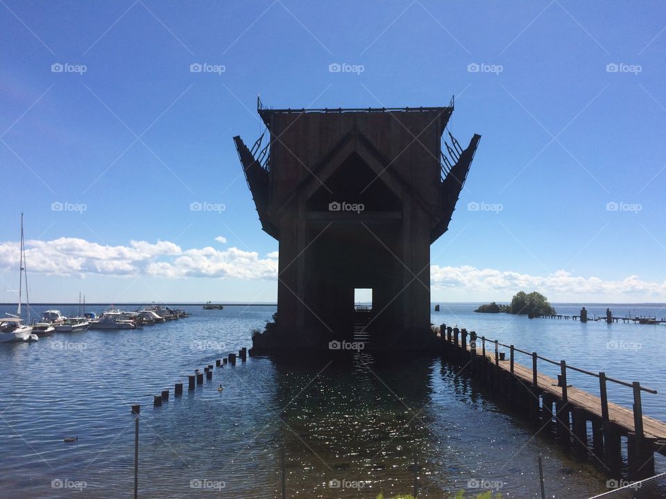 Oar dock at the lake