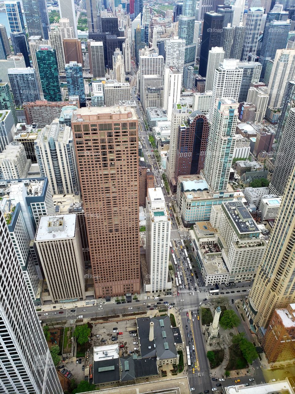 downtown Chicago view from above