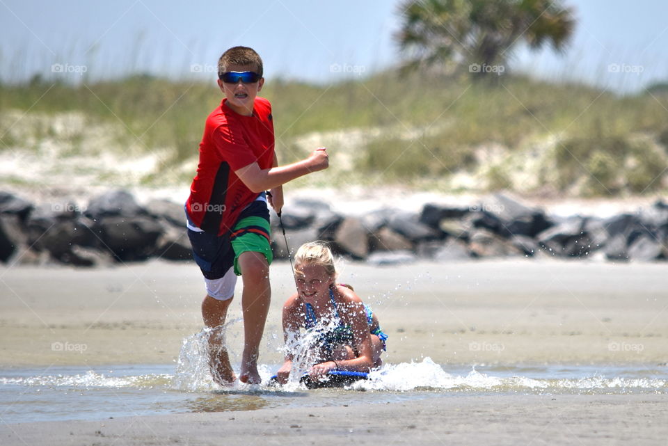 Family beach fun