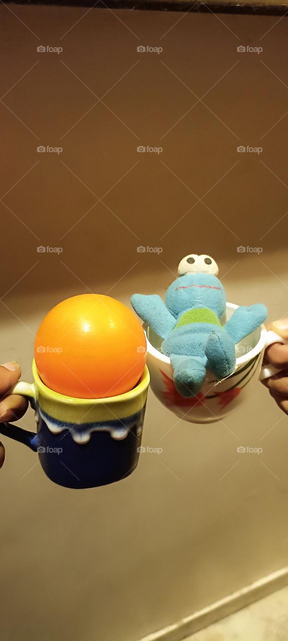 orange and blue complementary colours tea time with fun.