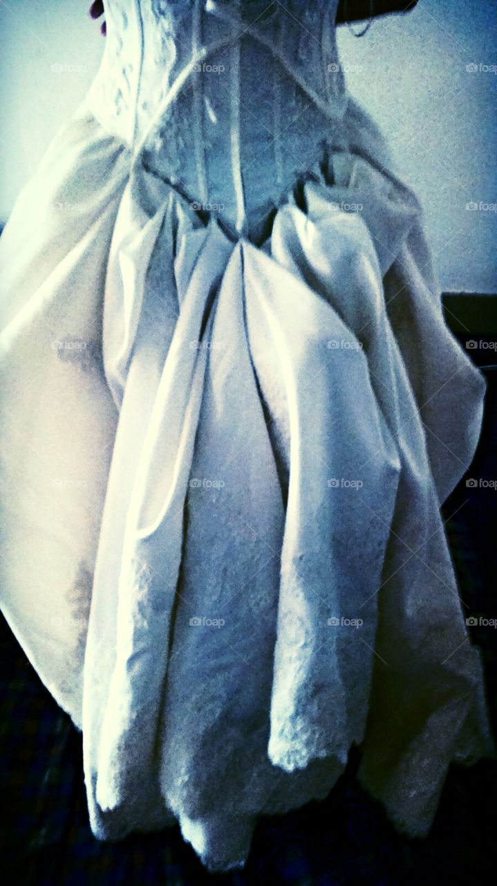 Wedding dress. Loving the folds and fabric on my friends wedding gown