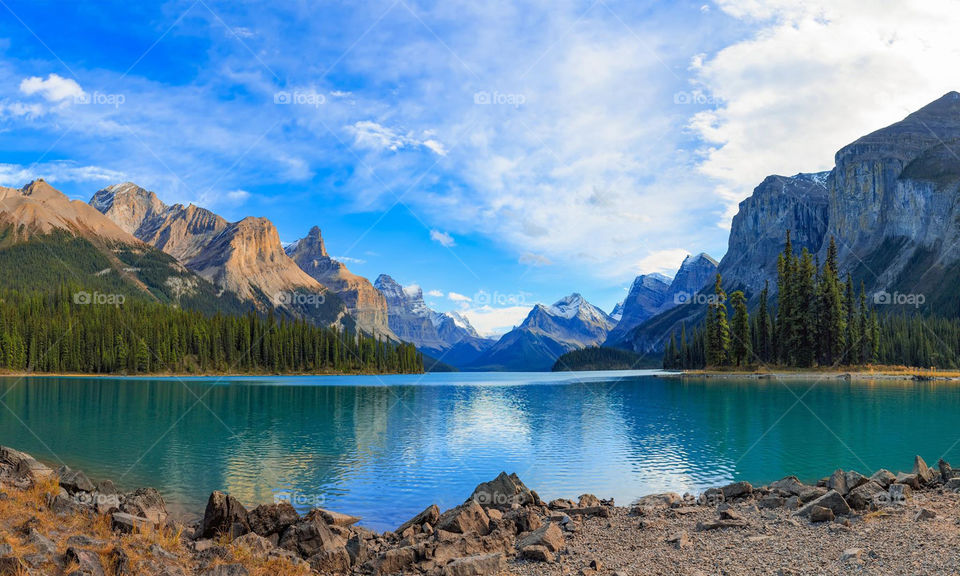 View of lake and mountains