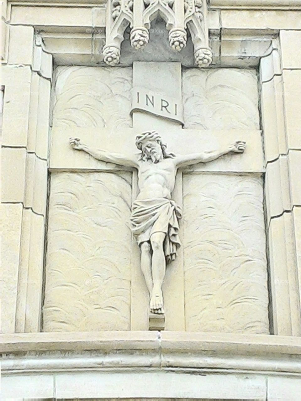 crucifixion. Our Lord and saviour above the door