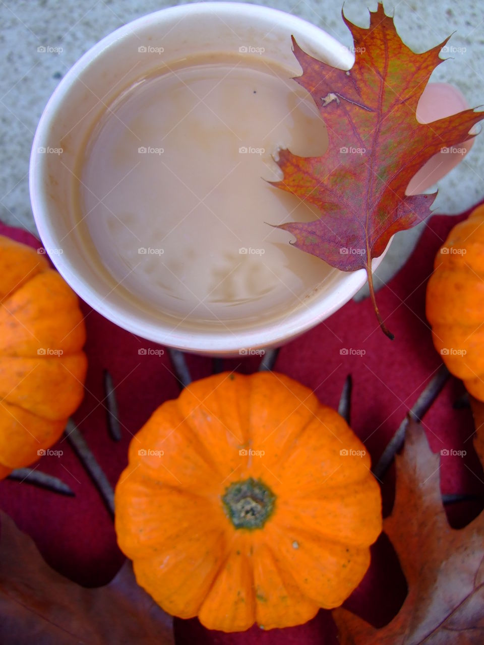 Tea, leaves, and pumpkins