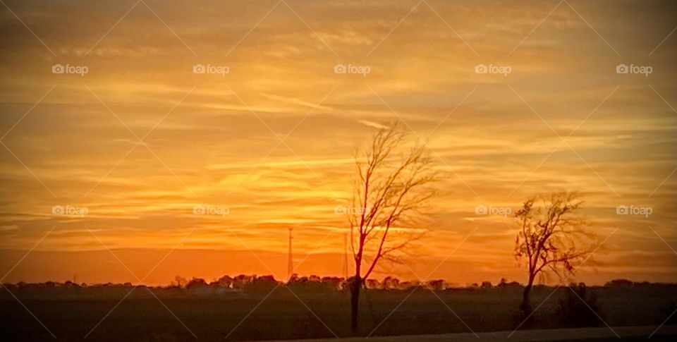 Autumn Prairie Sunset