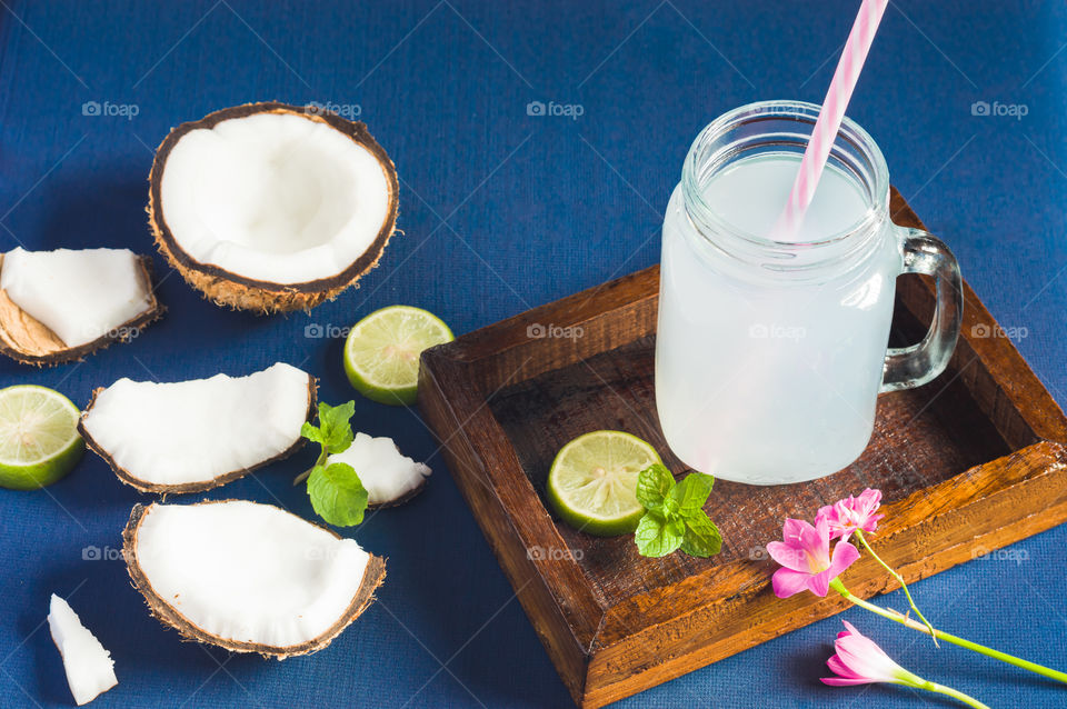 Cool coconut water for hot summer. Summer refreshment.