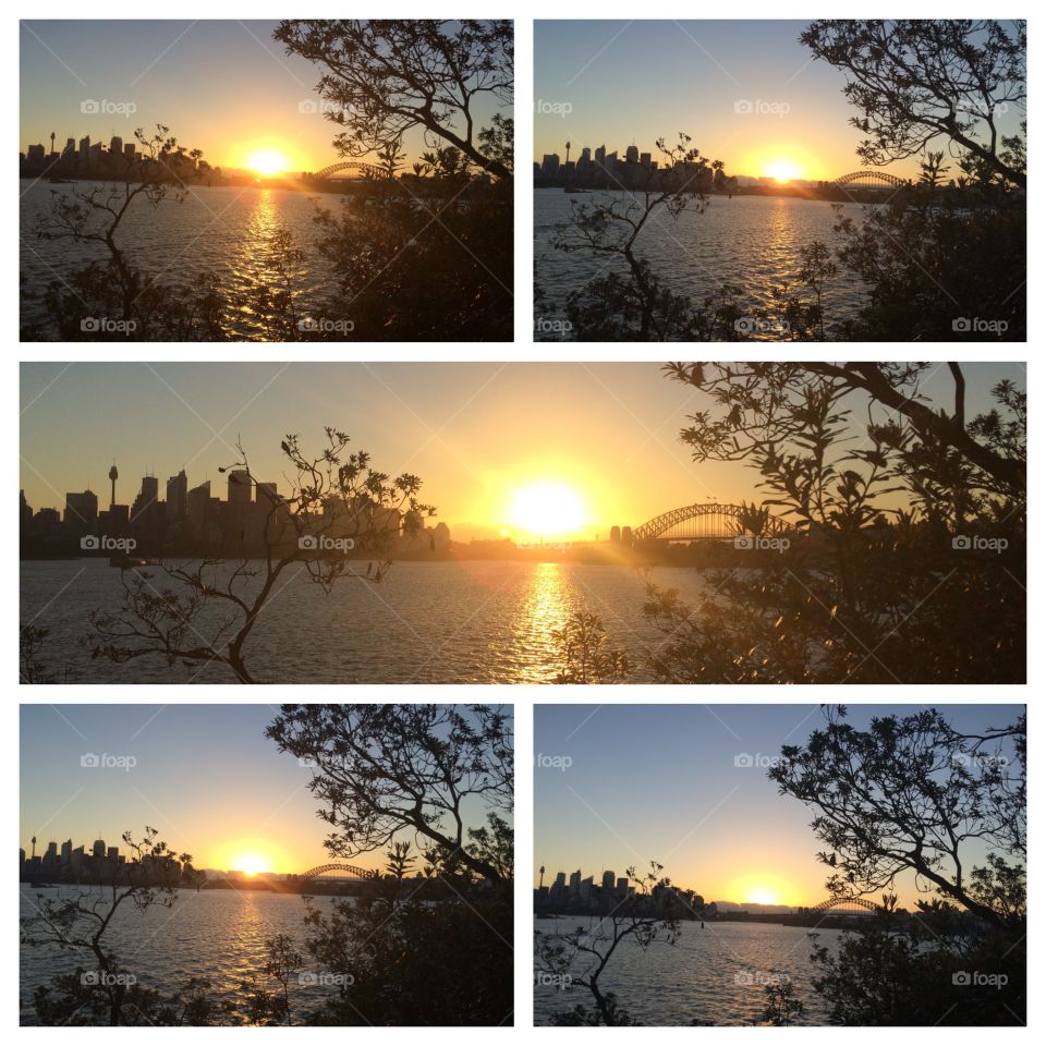 Collage of sunset