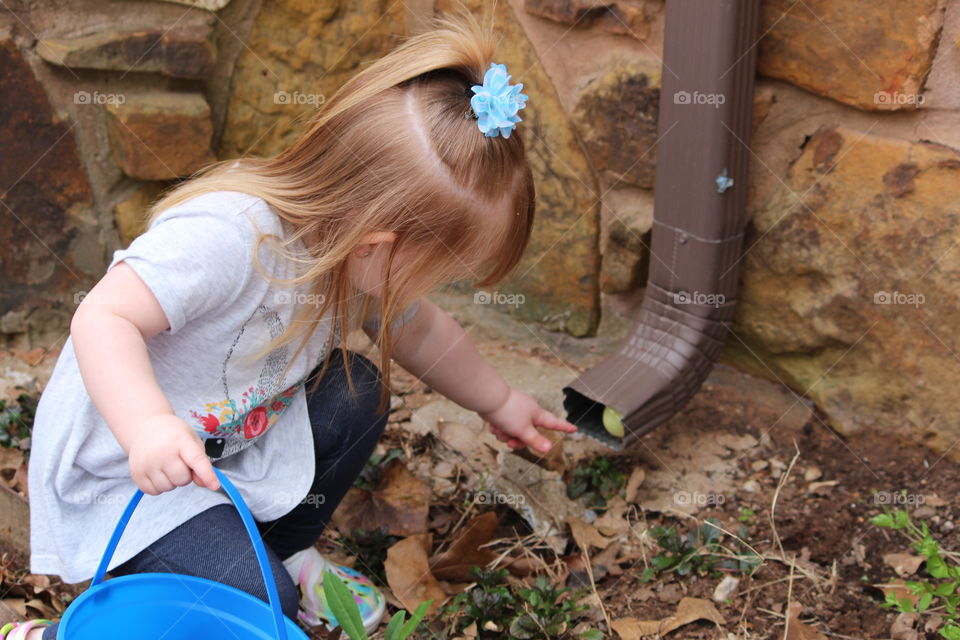 Little Girl Hunting Easter Egg 