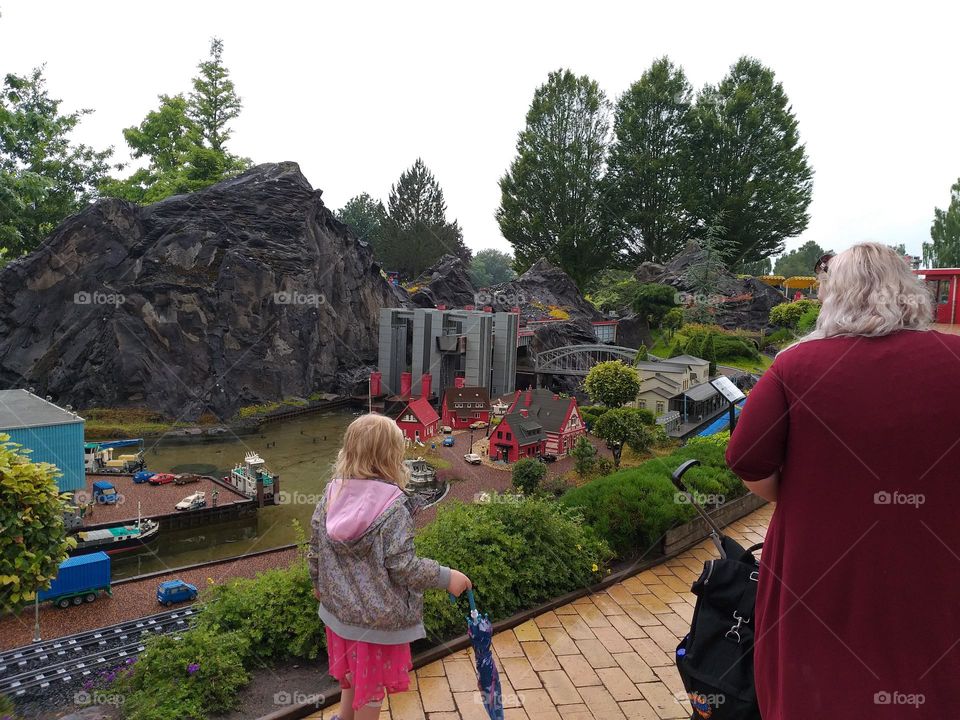 Family time. The wonders for a child to explore the world. Trip to Legoland - Denmark.