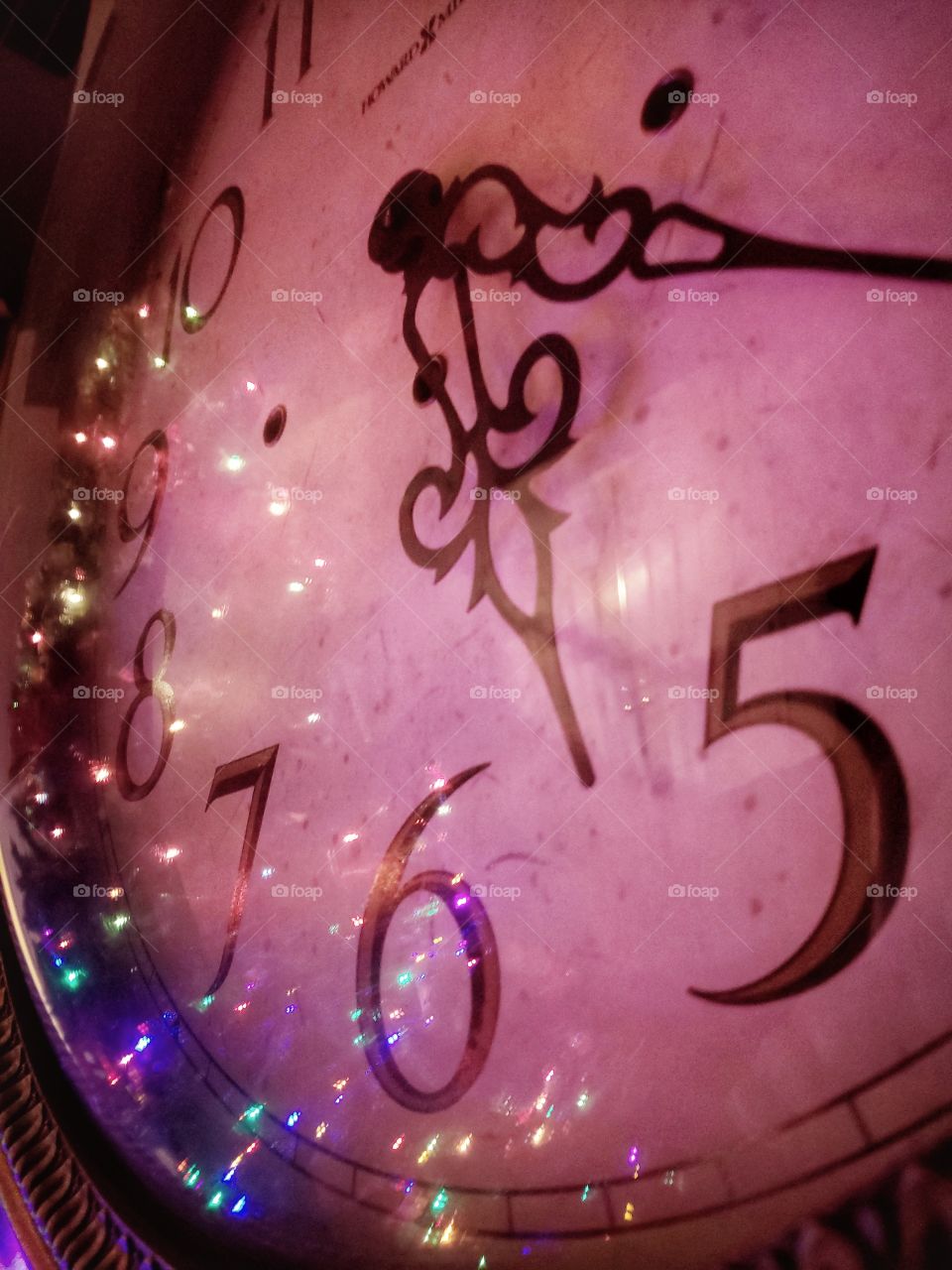 Grandfather clock during the holidays