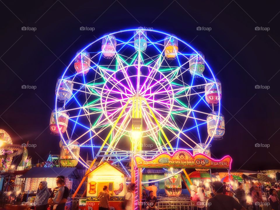ferris wheel on Sekaten night market, yogyakarta. Its an event once in a year. so its rare to get.