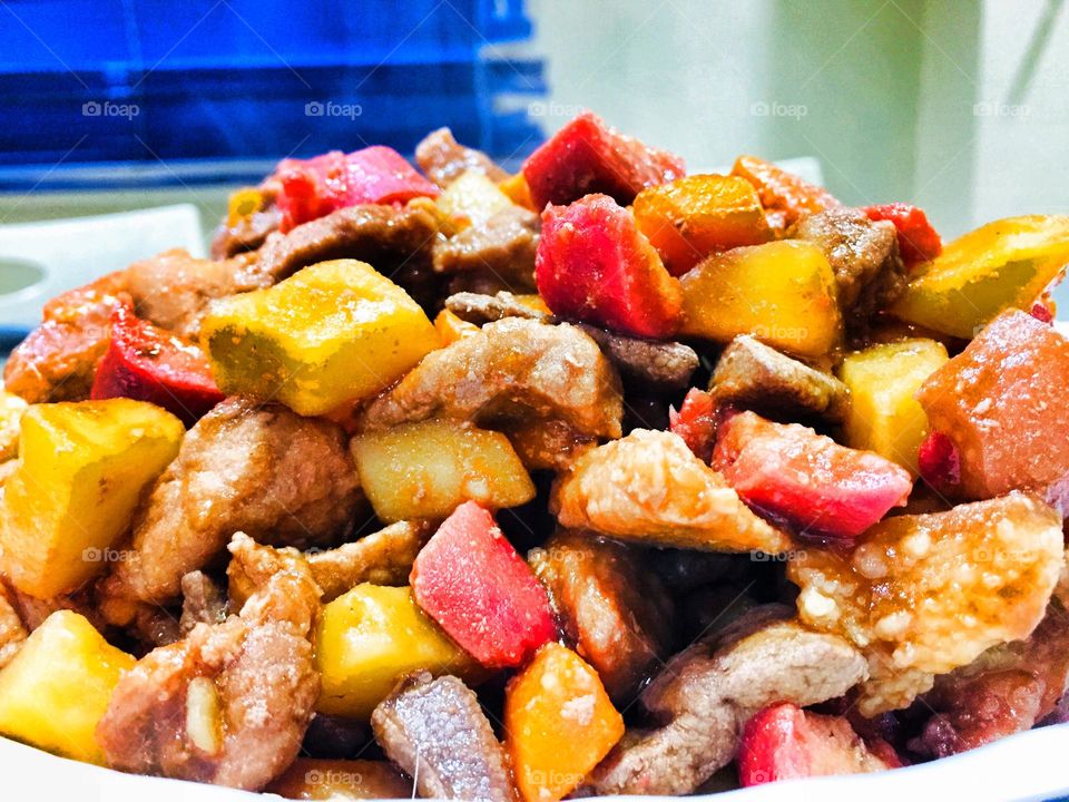 Celebrating birthdays with my co-workers, this is AFRITADA recipe that every  Filipinos favorite