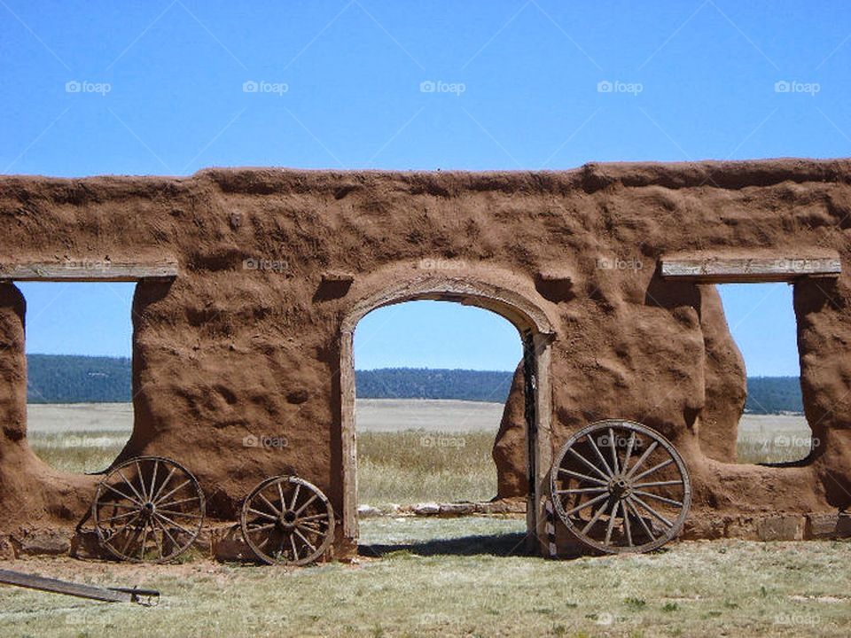 Wheels and ruins at Fort Union 