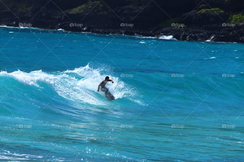Surfers on Oahu, Hawaii 