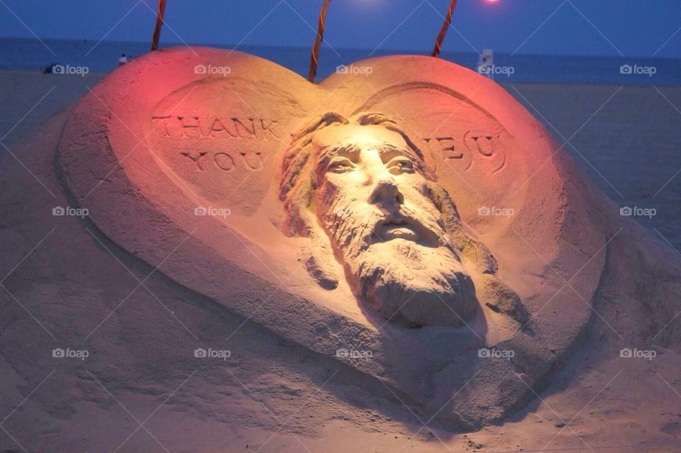 Jesus Sand Art