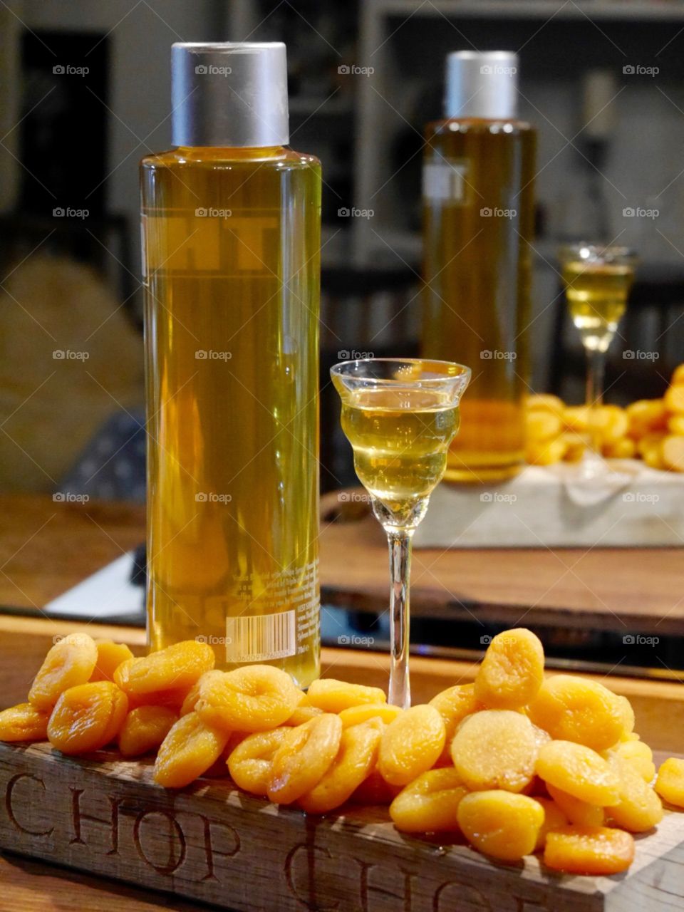 Homemade apricot liqueur 