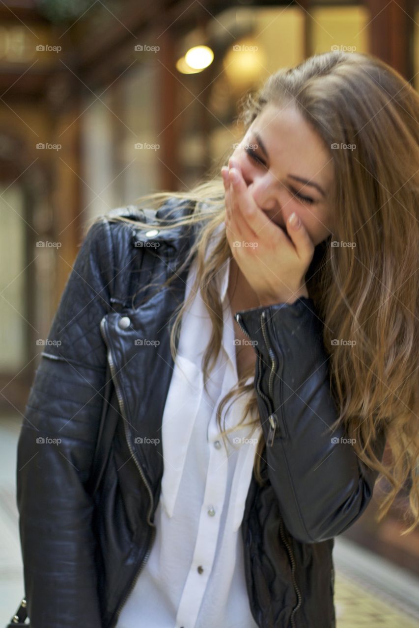 Young woman laughing 