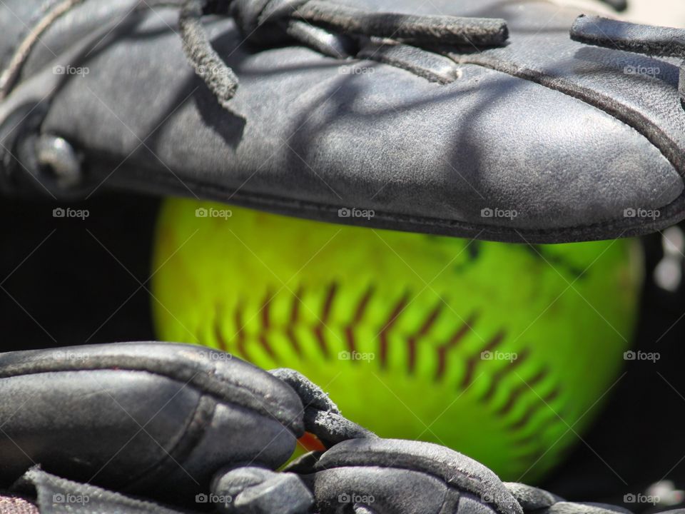 Softball and Glove