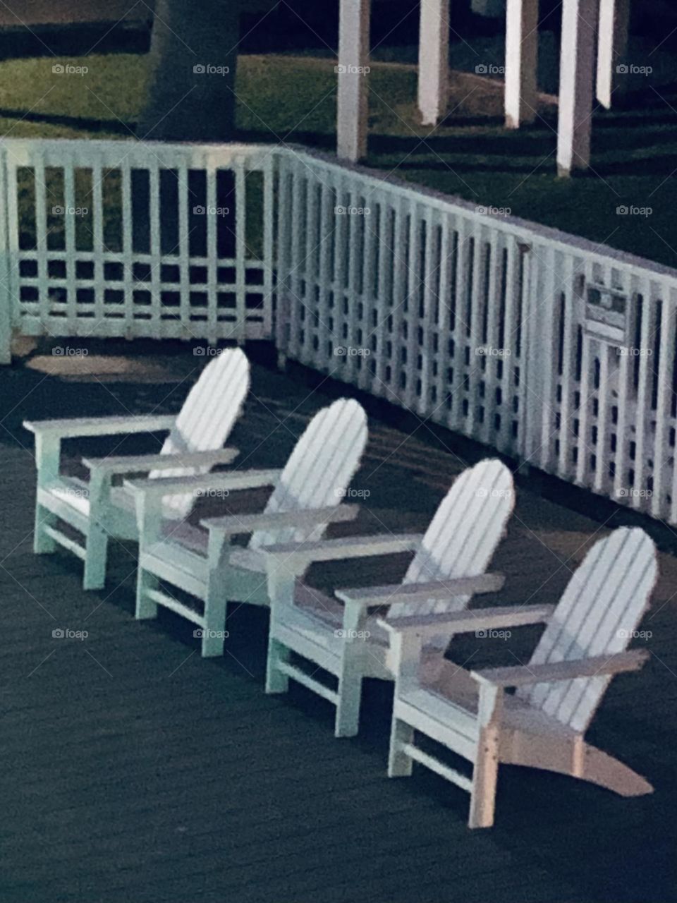 Four lonely Adirondack chairs sit and wait at the bay house in Texas; they wait for the 30 to 40 mph wind gusts to stop! And wait for people to sit, relax and enjoy the fishing again 🎣