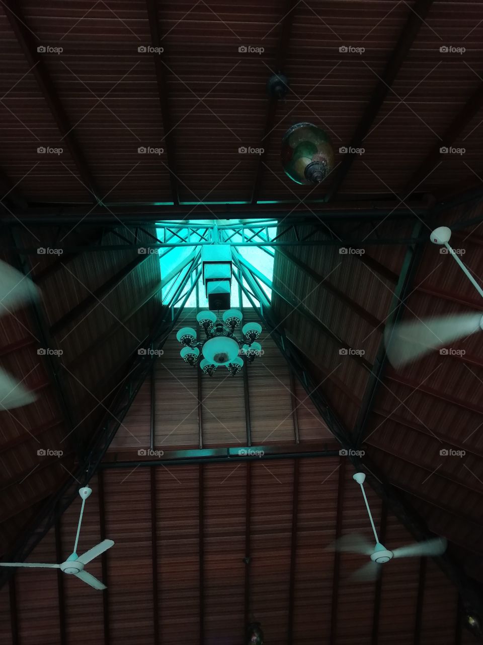 Lampshade on the high level with no lighting