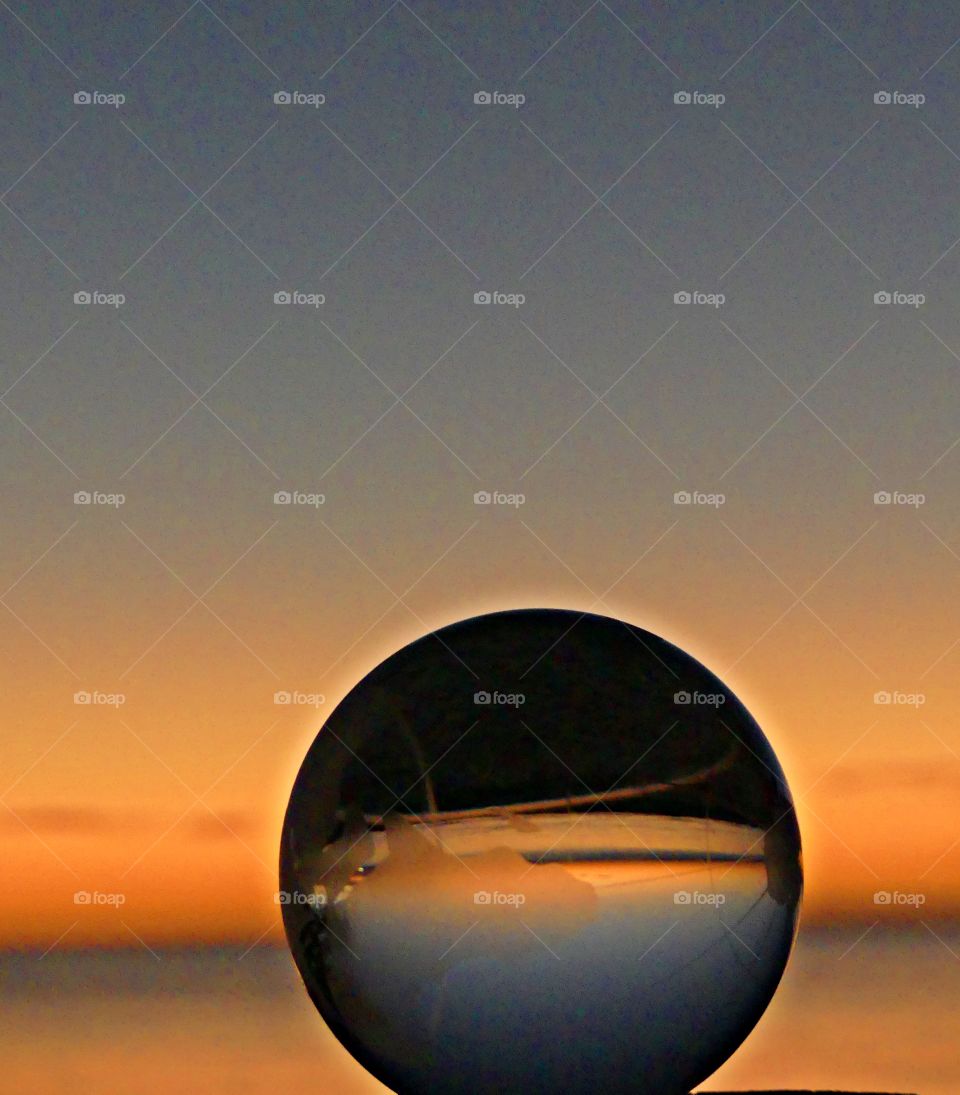 A magnificent Sunset over the Choctawhatchee Bay can be seen through the crystal ball