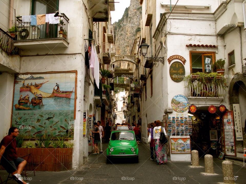 Amalfi street and walkway. Italy