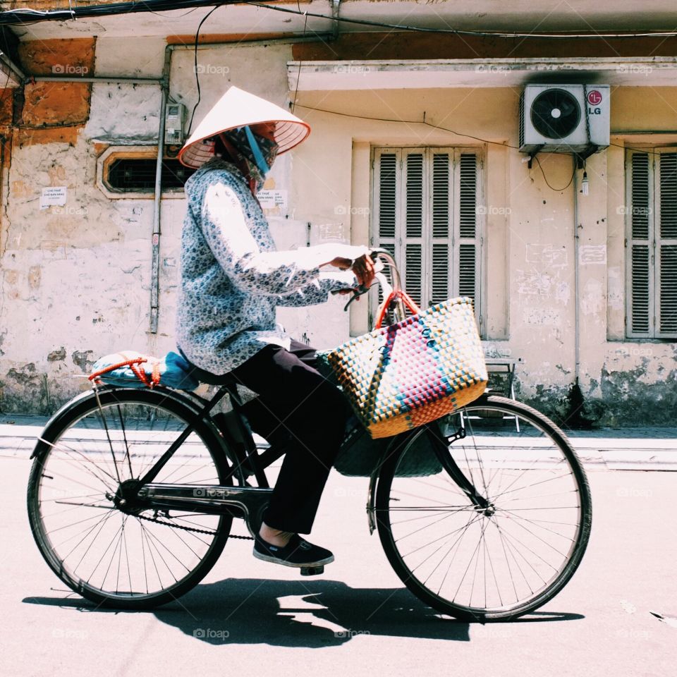 Woman on a bike