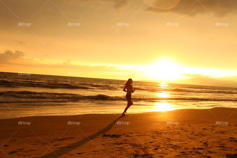 Sunrise early jogging