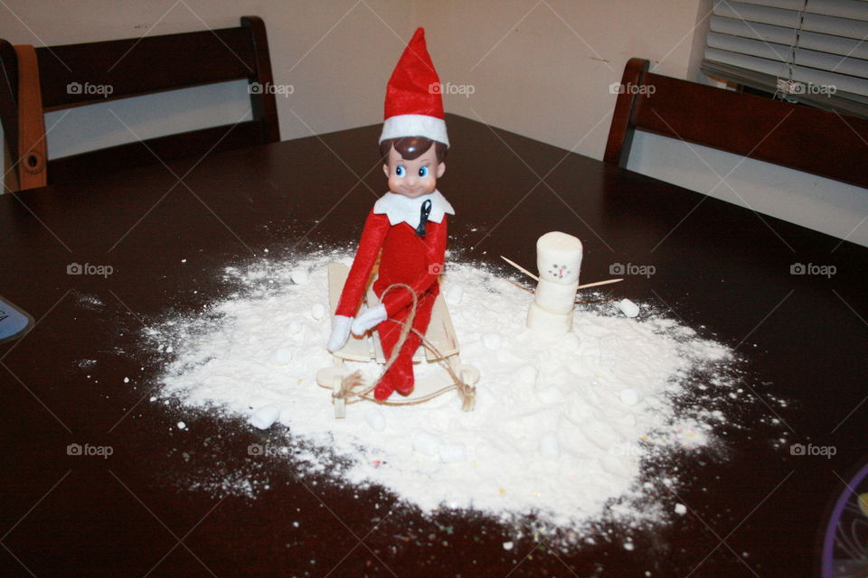 elf on the shelf snow