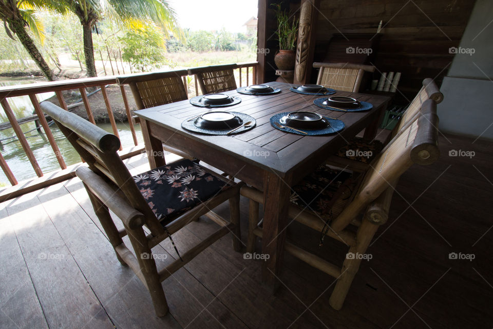 Dining table in the restaurant 