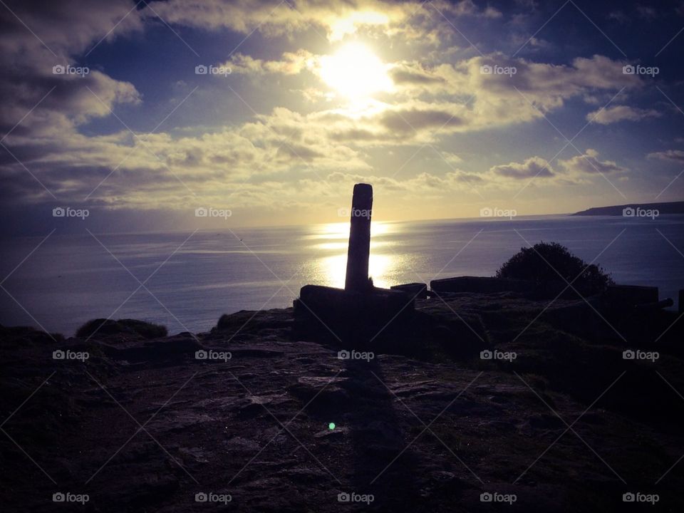 St Michaels Mount Cornwall looking out to the sea 