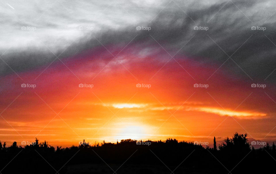 orange color story: orange sunset