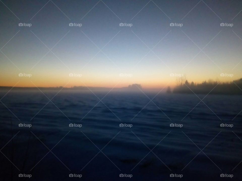 It was foggy and cold