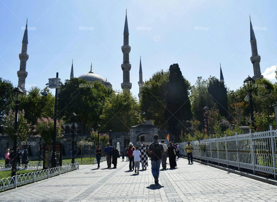 candid of Me approaching the blue mosque in Istanbul Turkey