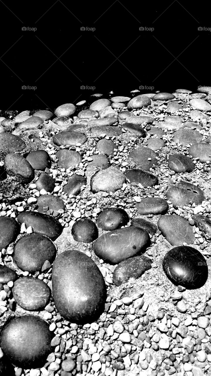symmetry nature rocks Shore phenomena black and white monochrome