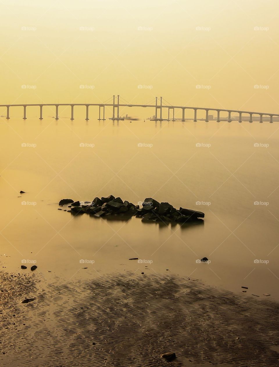 Connecting bridge at break of dawn