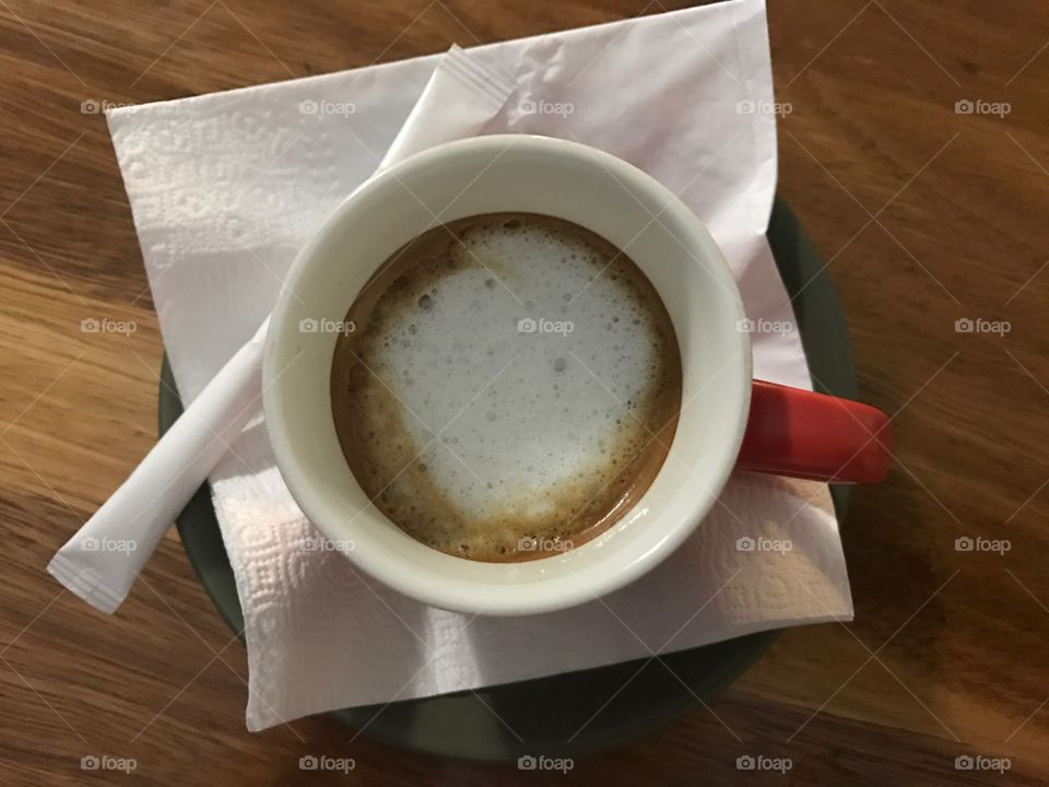 A cup of coffee-from above