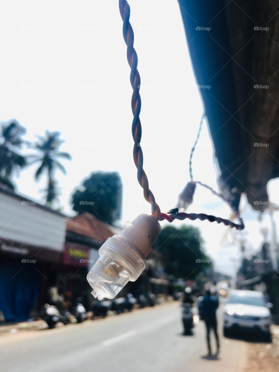 bulb after rain hits in streets