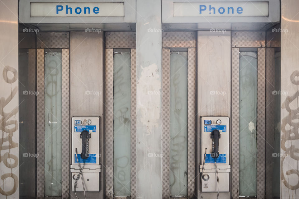 Phone booths in New York 