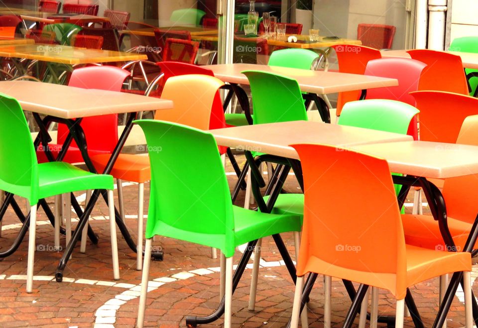 colourful chairs